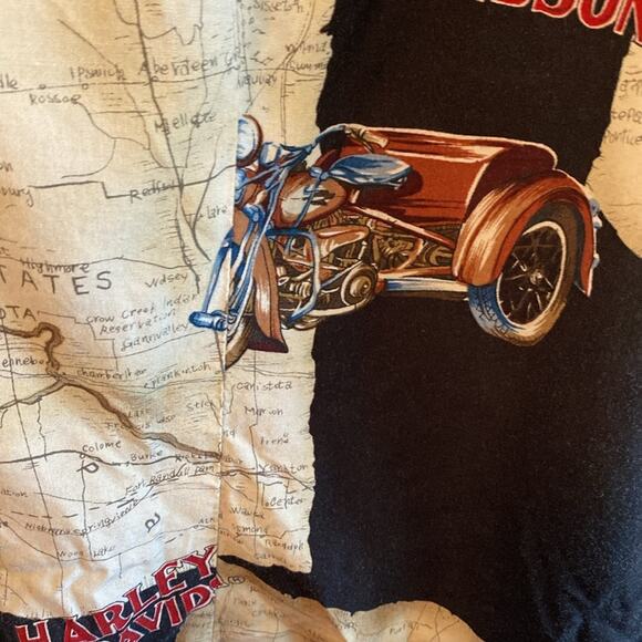 Harley Davidson women’s L map sleeveless cropped button down shirt - Picture 4 of 6